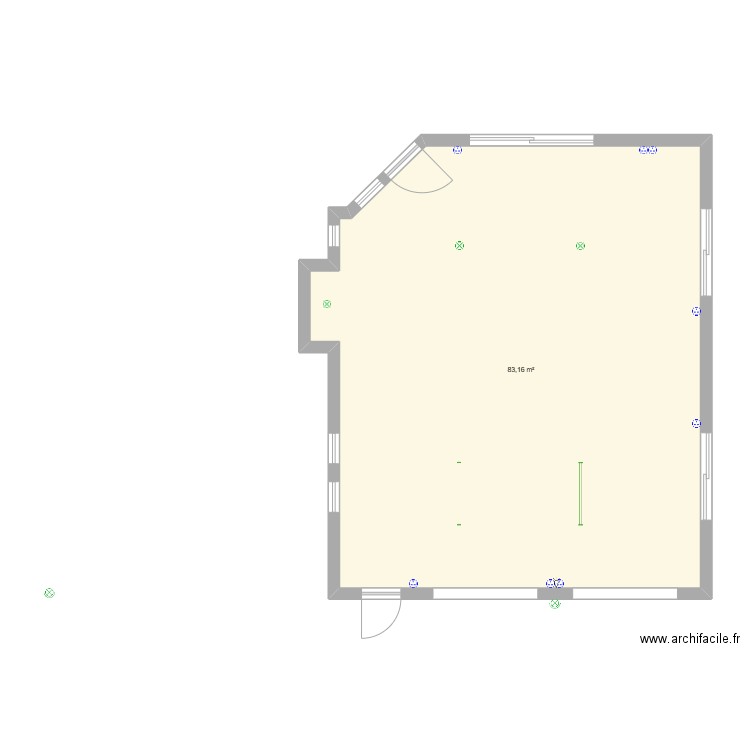 Garage Clapet. Plan de 1 pièce et 83 m2