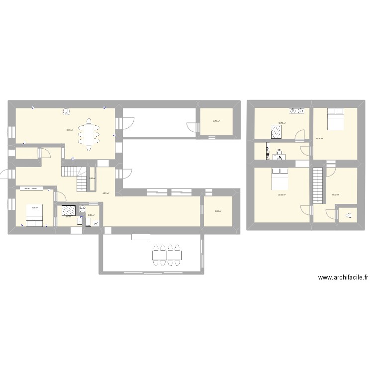 Maisons le gua avec modif. Plan de 12 pièces et 184 m2