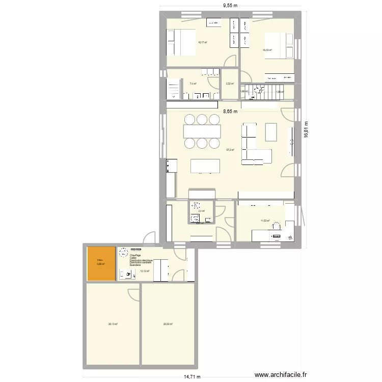 Ch&ecirc;ne Paquier 9. Plan de 14  et 183 m²