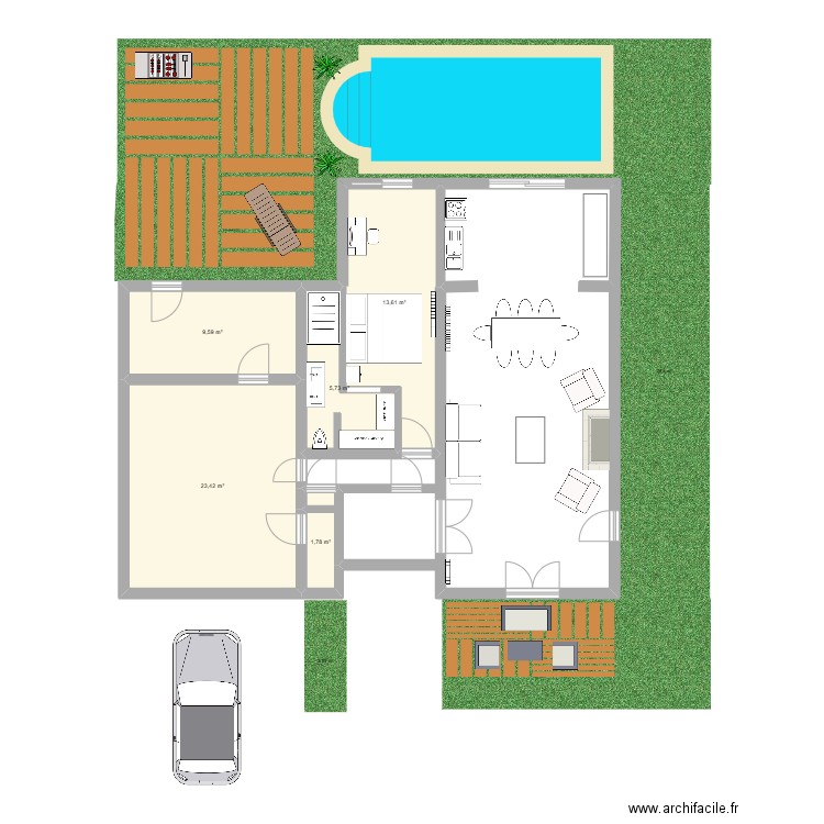 maison le rheu. Plan de 5 pièces et 54 m2