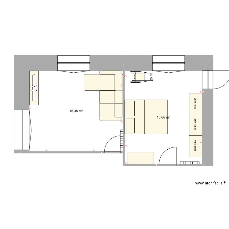 Rosendal_salon_chambre. Plan de 0 pièce et 0 m2