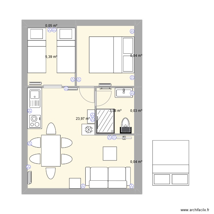 CHALET 7. Plan de 7 pièces et 33 m2