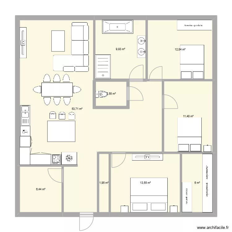 home essai 1. Plan de 9  et 118 m²