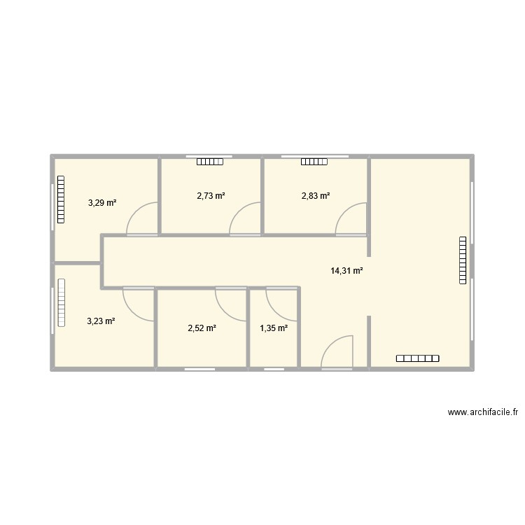 jawed 2. Plan de 7 pièces et 30 m2
