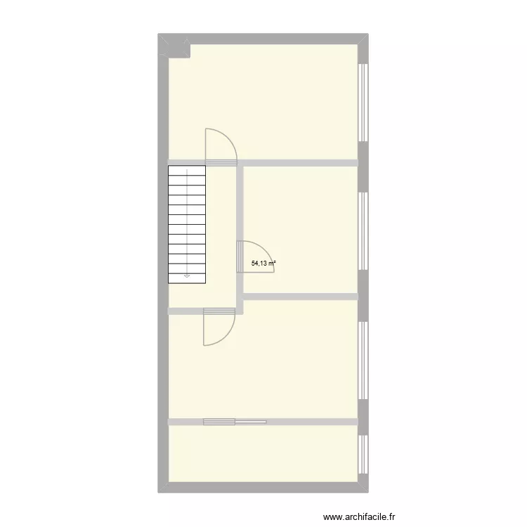 etage cocomarg. Plan de 2 pièces et 54 m²