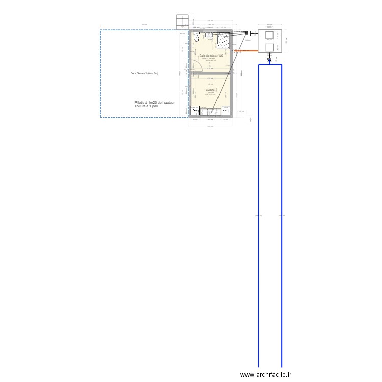 GLAMPING TEVAITOA. Plan de 2 pièces et 15 m2