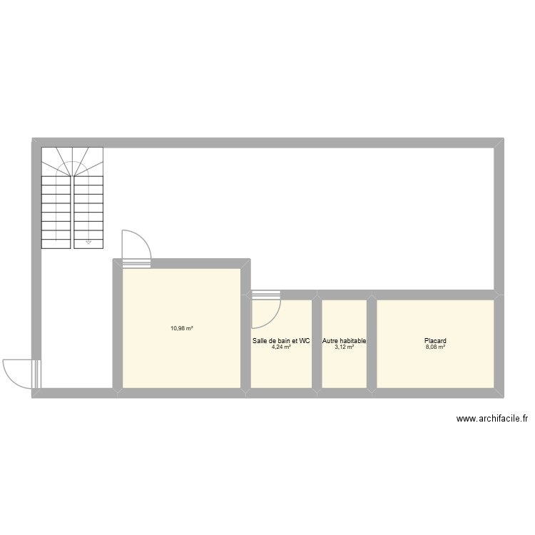 plan 2. Plan de 4 pièces et 26 m2