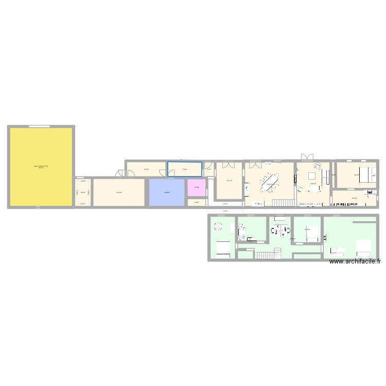 la panne. Plan de 17 pièces et 319 m2