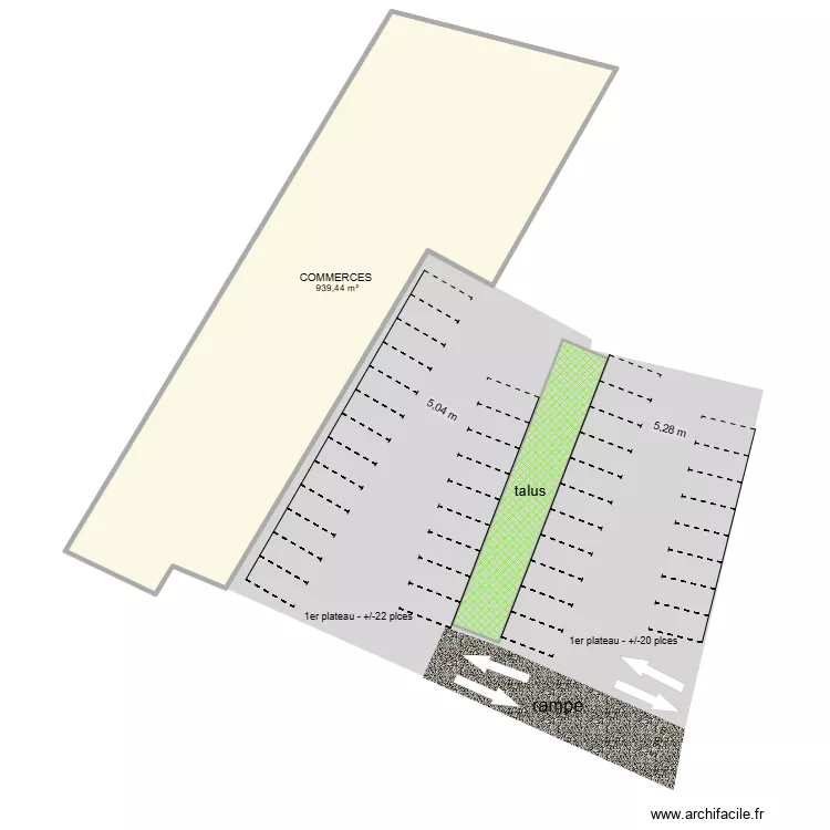 LE CONVIVIAL PK. Plan de 2  et 1064 m²