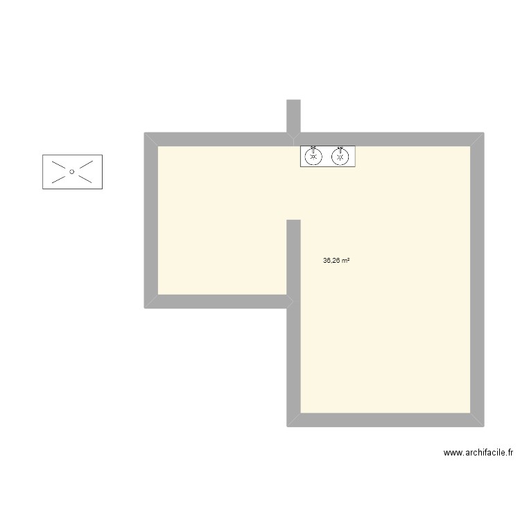 vestiaire part 1. Plan de 1 pièce et 36 m2