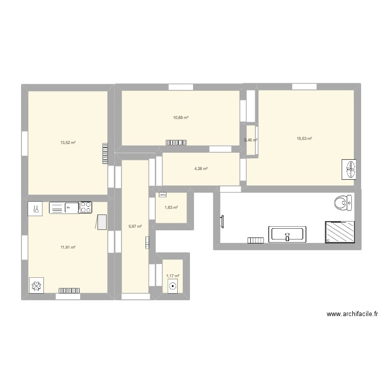 log rdc . Plan de 0 pièce et 0 m2