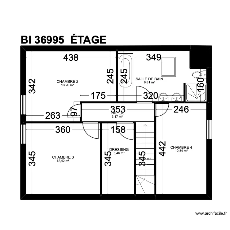 BI 36995. Plan de 24 Pièces et 206 m²