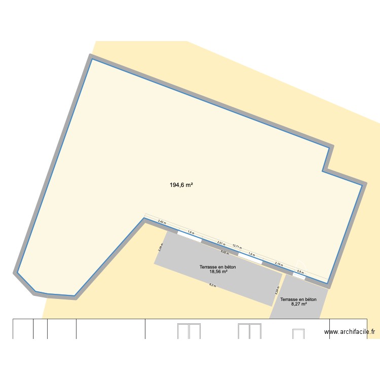 Plan de situation Terrasse Avant. Plan de 2 pièces et 389 m2