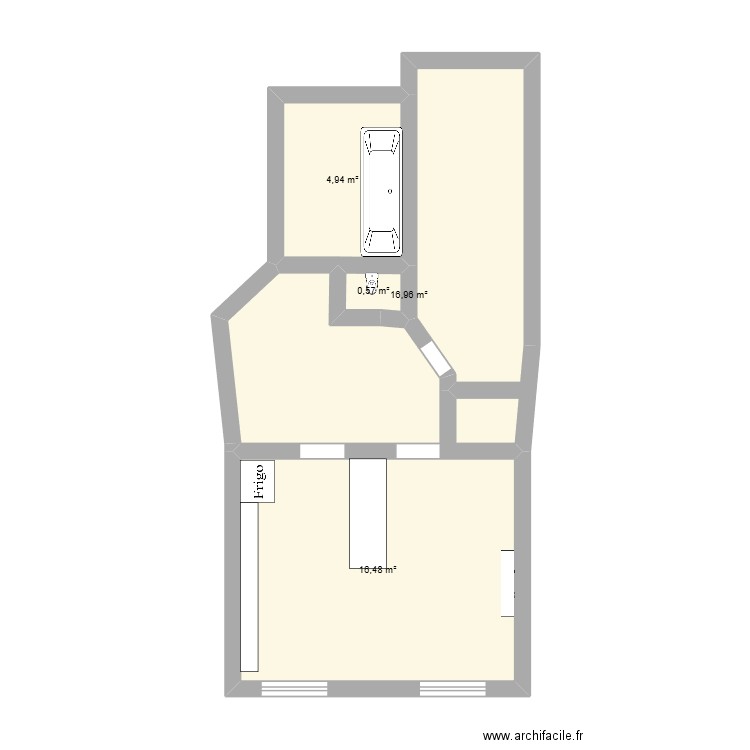 Germain Pilon. Plan de 4 pièces et 39 m2