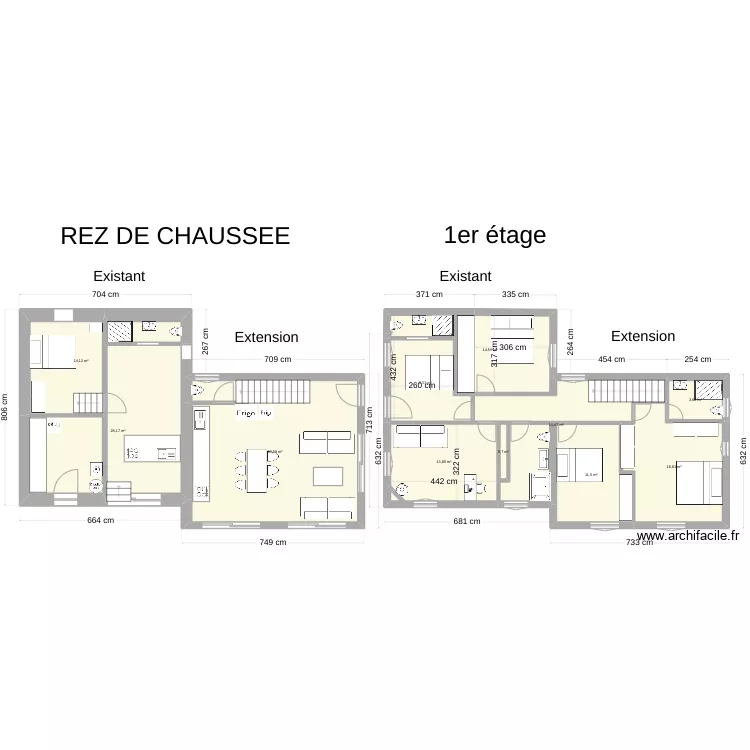 petite maison + studio. Plan de 