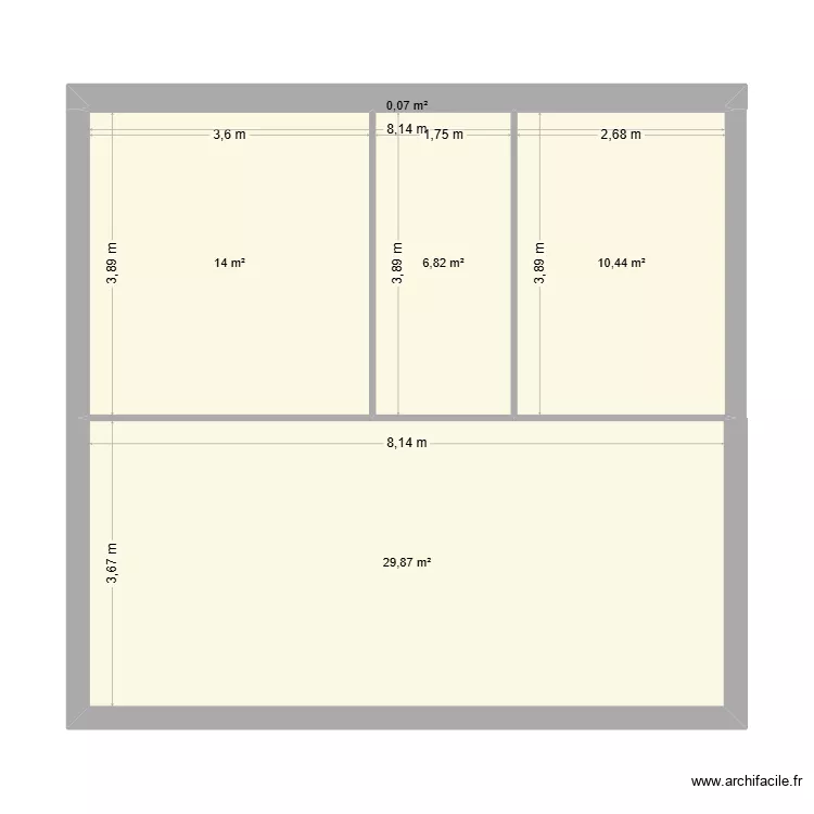 maison. Plan de 5  et 61 m²