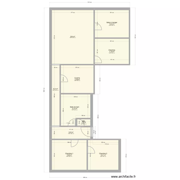 palan CASTORINO. Plan de 10  et 115 m²