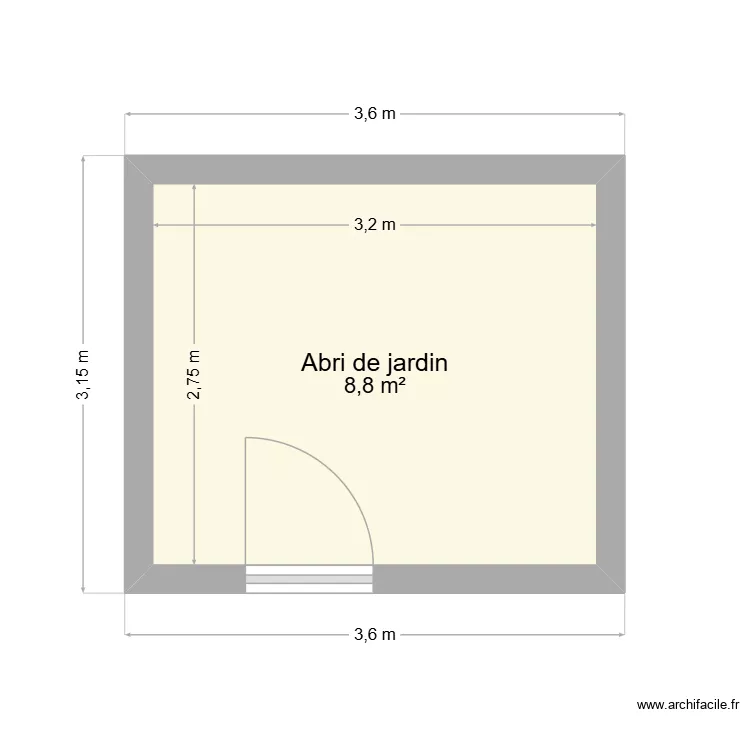 Abri. Plan de 1 et 9 m² Abri. Plan de 1 et 9 m²