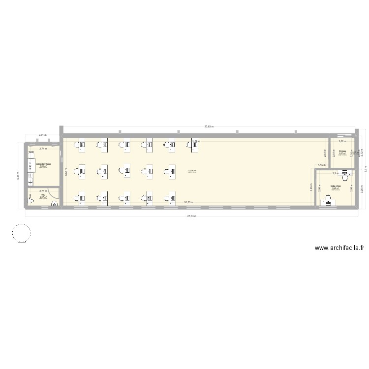 Prog Formation. Plan de 6 pièces et 145 m2