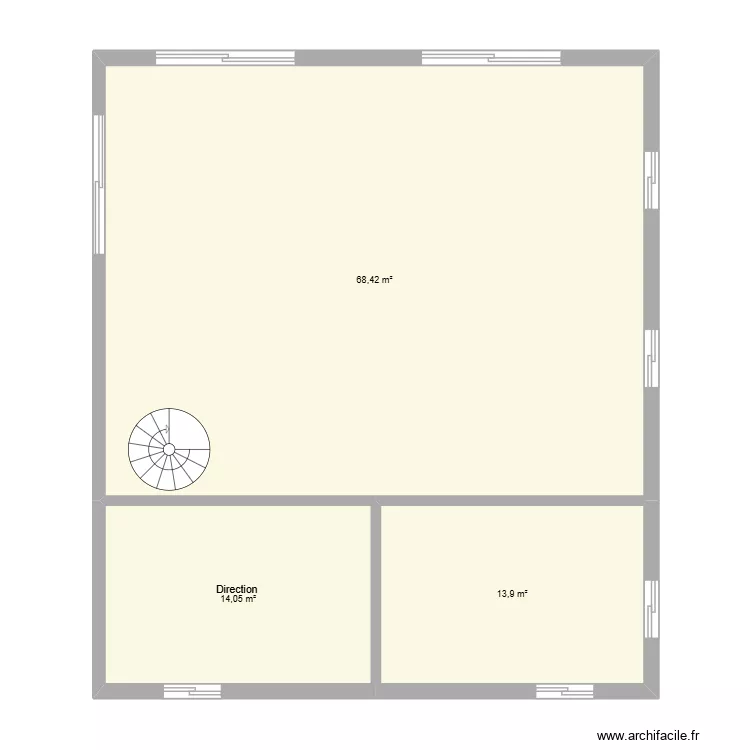 1 er &eacute;tage. Plan de 3  et 96 m²