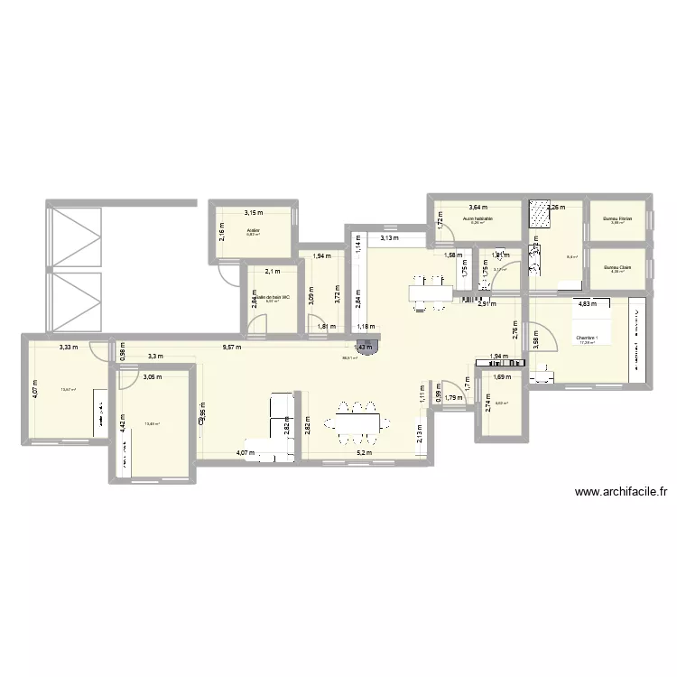 Plan 3 avril 2026. Plan de 12  et 174 m²