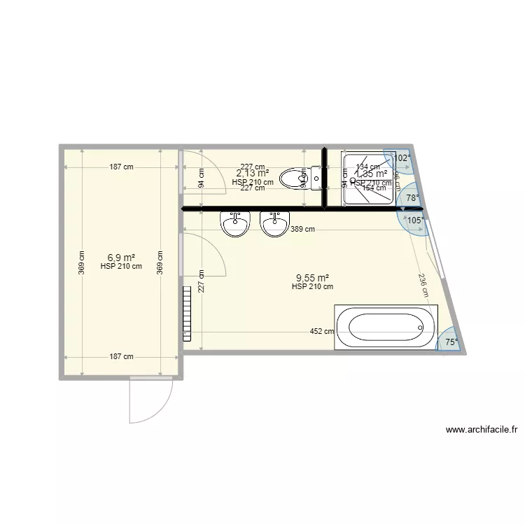 SdB exist STIVERT. Plan de 