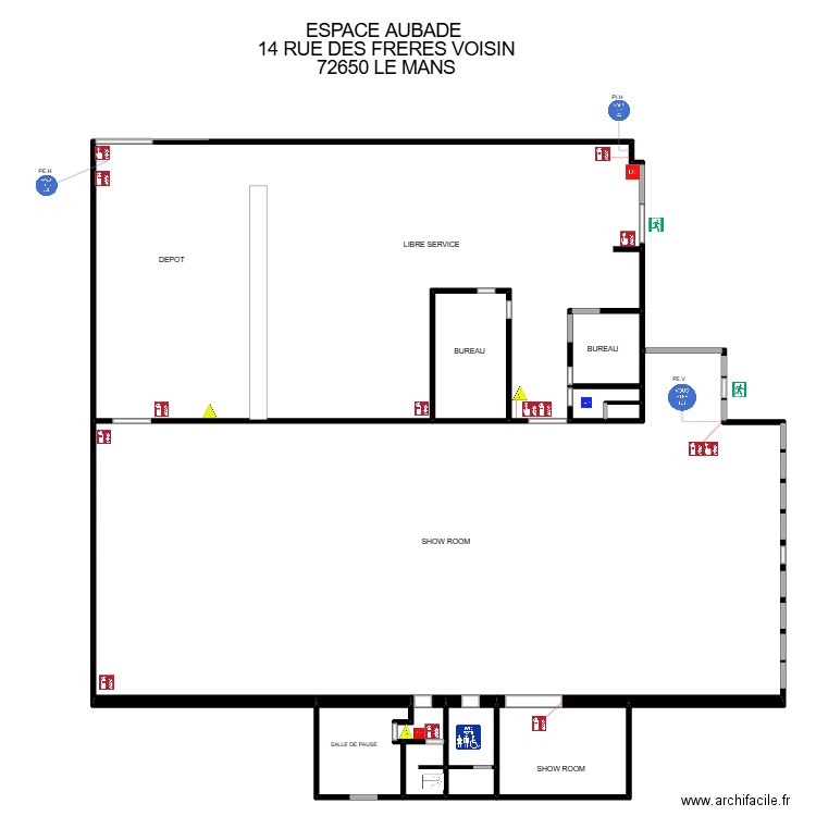 MAILLARD LE MANS PLAN INTERVENTION. Plan de 12 pièces et 1059 m2