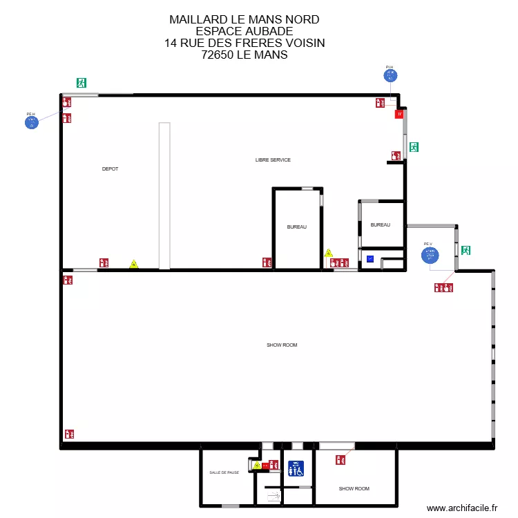 MAILLARD LE MANS PLAN INTERVENTION. Plan de 12  et 1059 m²