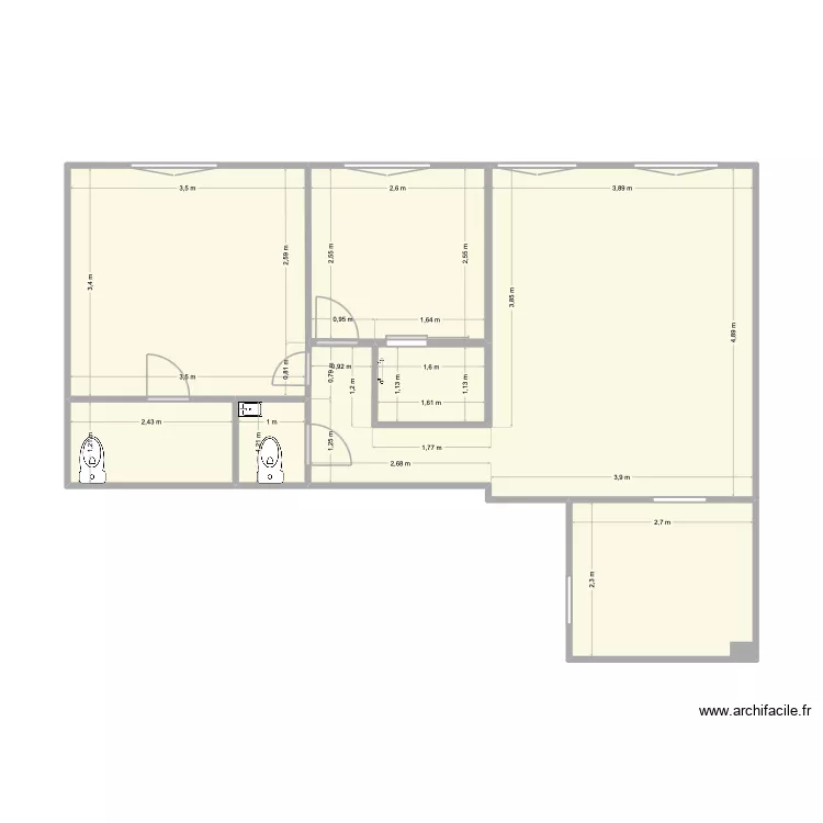 39 VERNEUIL 6. Plan de 7  et 53 m²