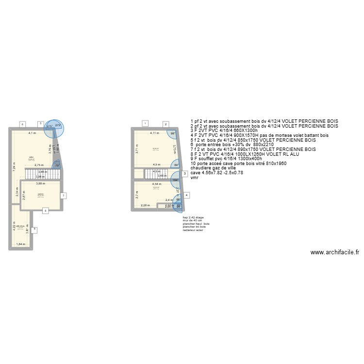 fernandes. Plan de 7 pièces et 74 m2