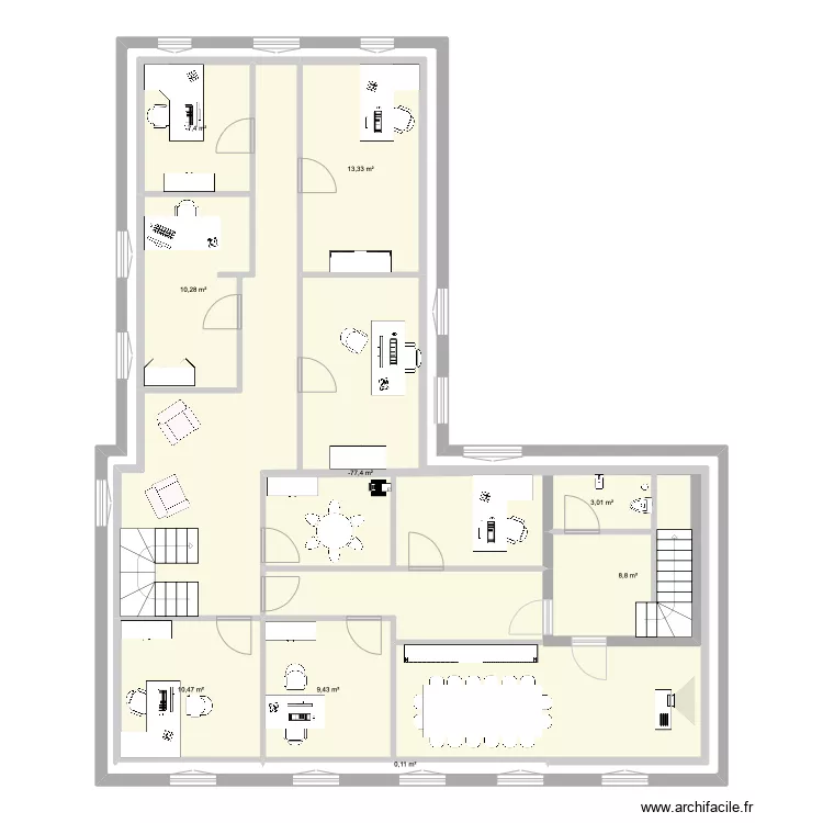 bureaux. Plan de 