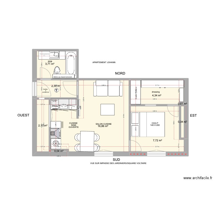PLAN JARDINIERS 3p 4. Plan de 9 pièces et 38 m2