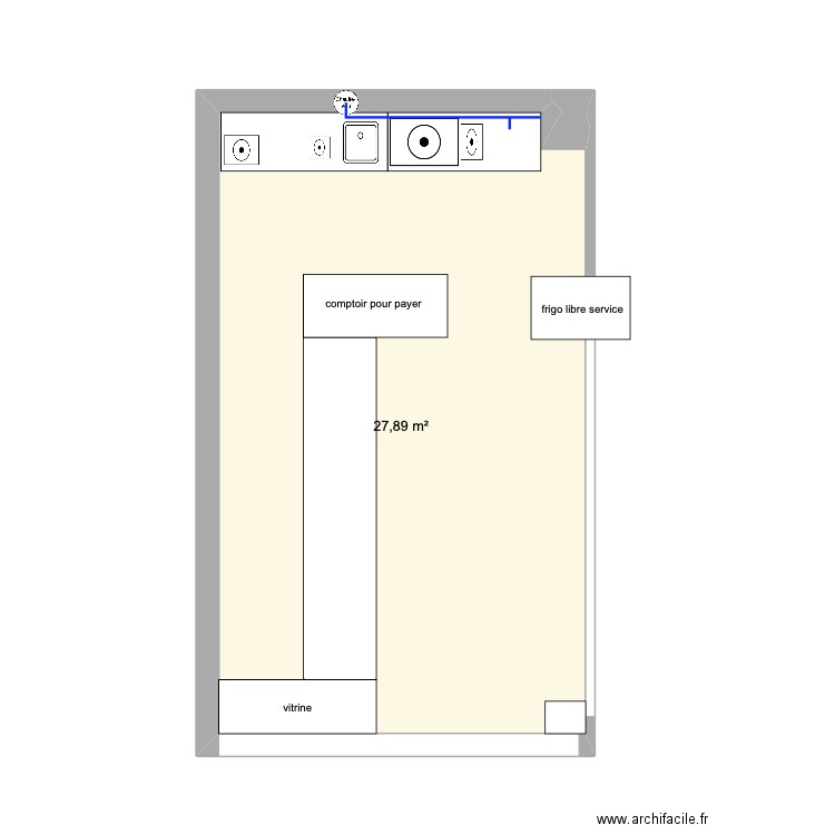 orbeliani eau. Plan de 2 pièces et 28 m2