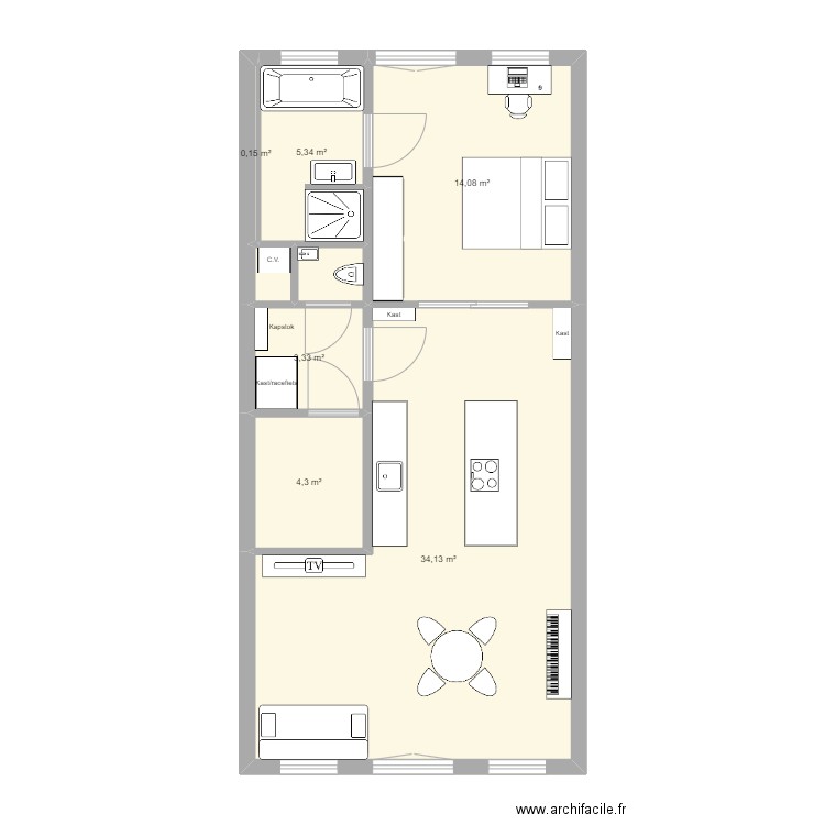 Charlotte appartement . Plan de 0 pièce et 0 m2
