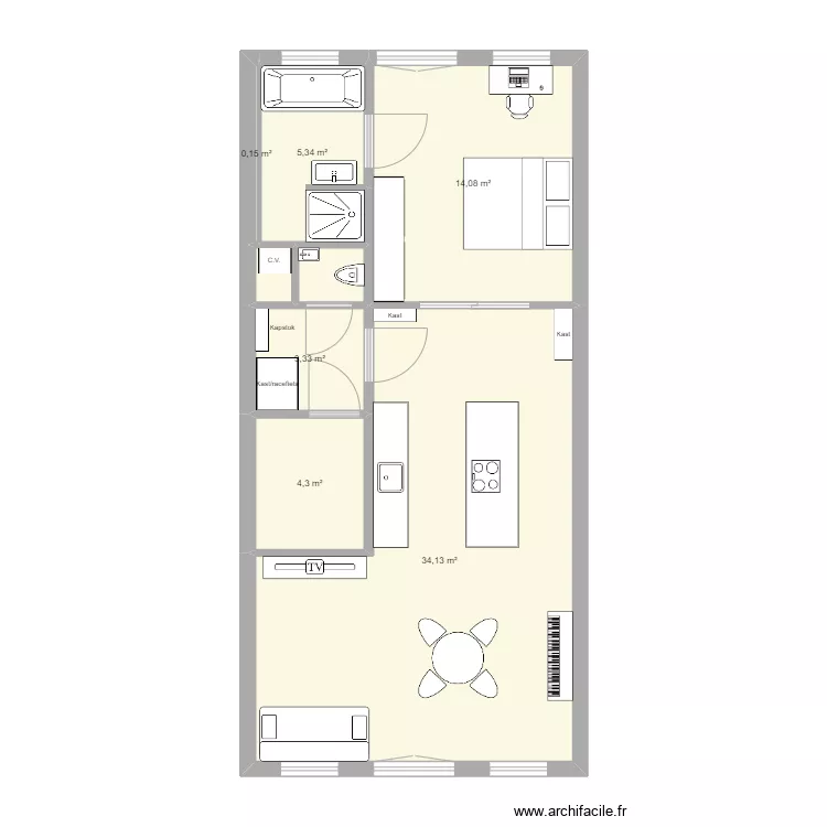 Charlotte appartement . Plan de 