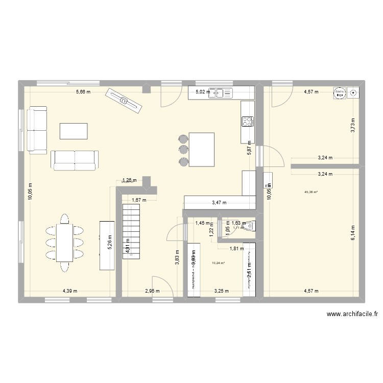 marie. Plan de 4 pièces et 152 m2