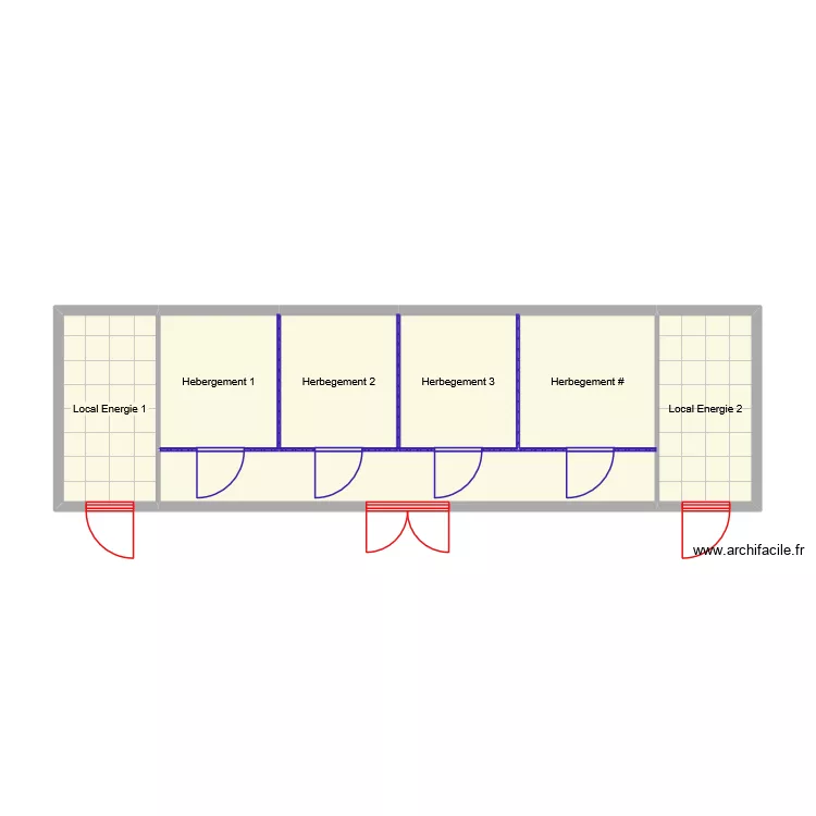 shelter. Plan de 7  et 36 m²