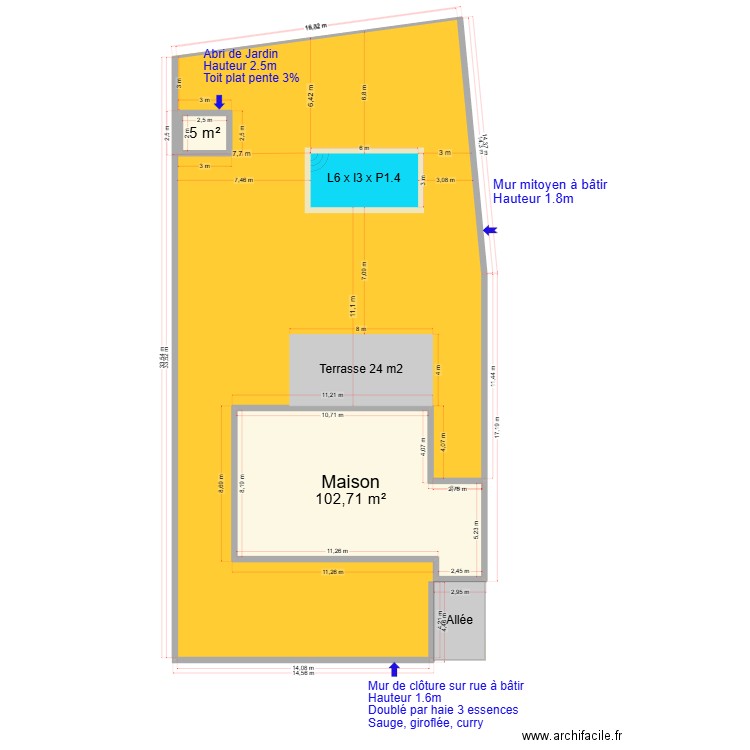 plan de masse vendres 34. Plan de 2 pièces et 108 m2