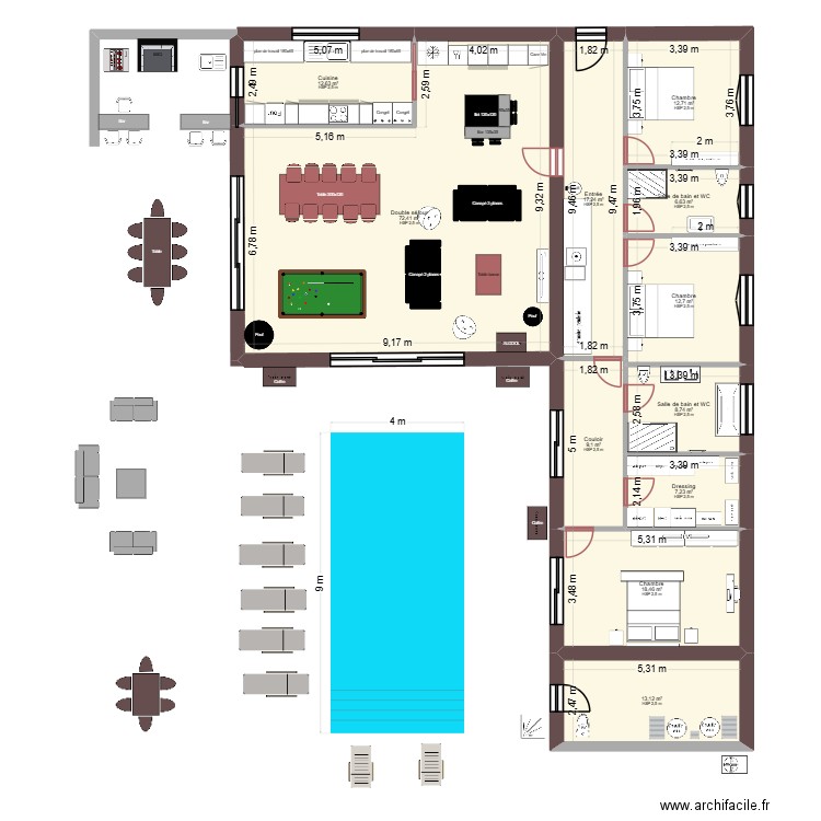 Bonanno Coupiac L inversé. Plan de 11 pièces et 191 m2