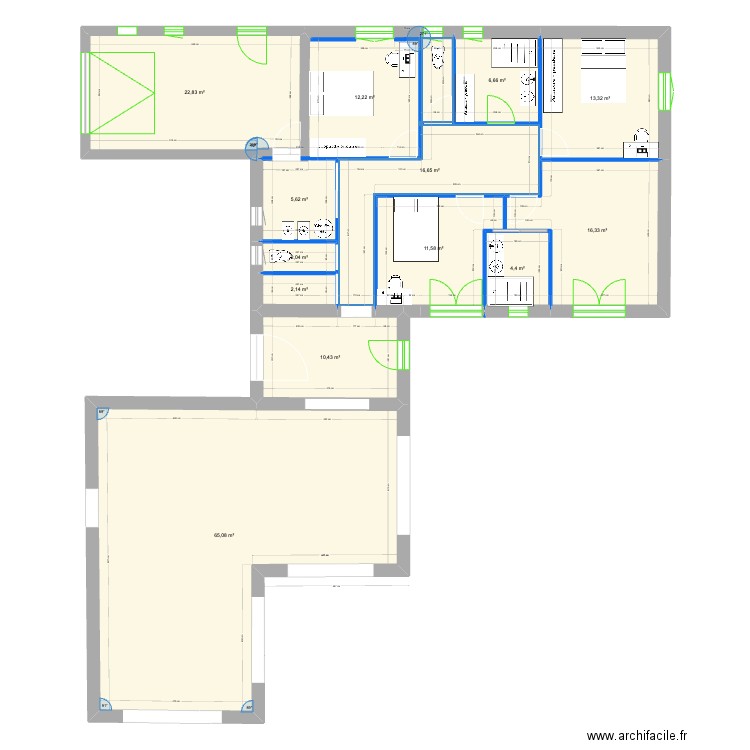 CMI MAS ELEC PLOMB . Plan de 13 pièces et 189 m2