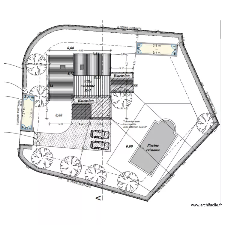 maison. Plan de 2 pièces et 39 m²