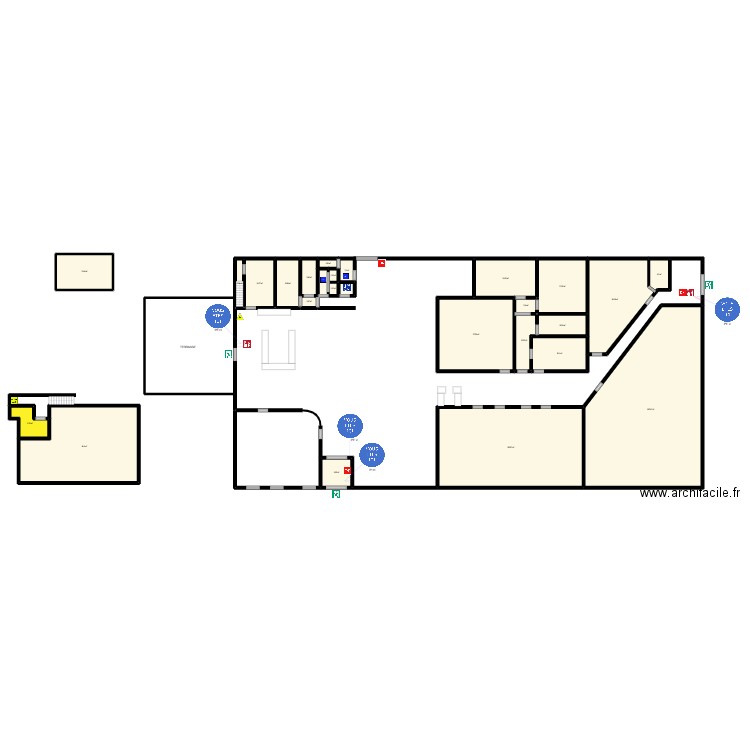 BBG. Plan de 26 pièces et 682 m2