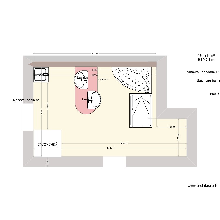 SSS BBB. Plan de 1 pièce et 16 m2