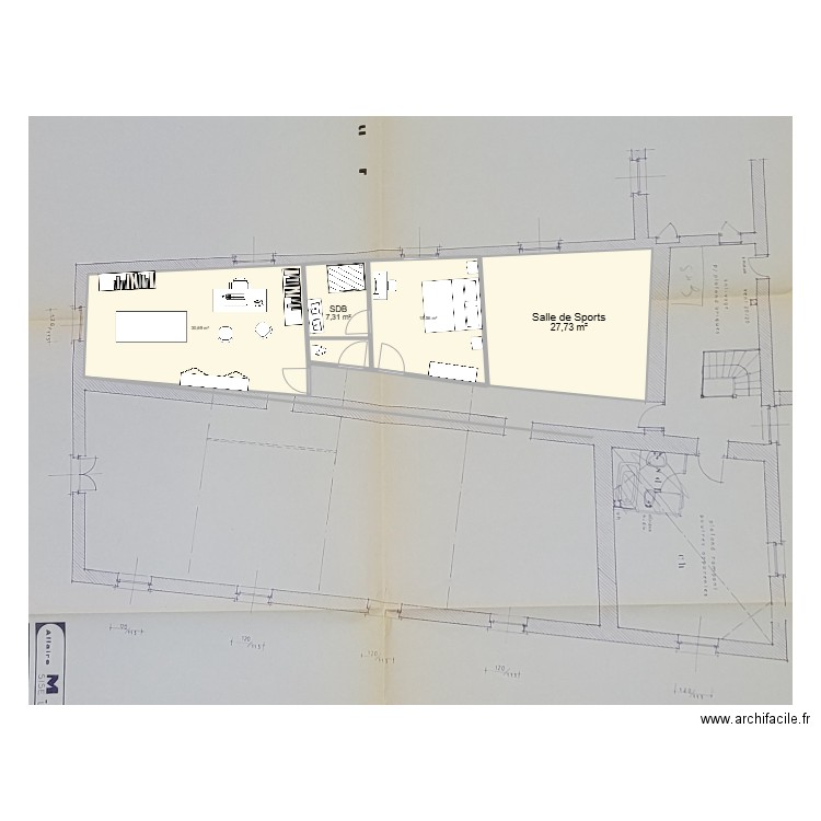 extension chambre v2. Plan de 4 pièces et 81 m2
