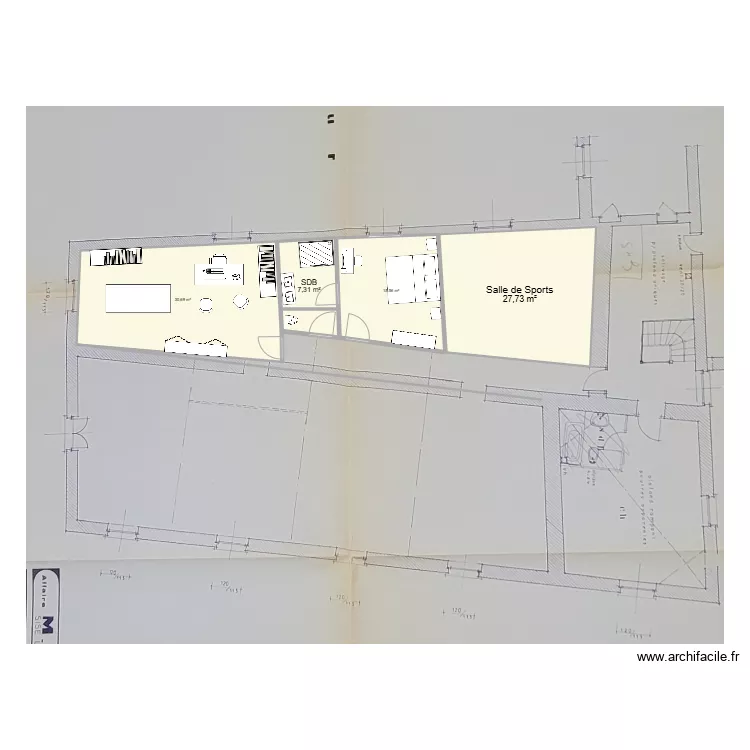 extension chambre v2. Plan de 