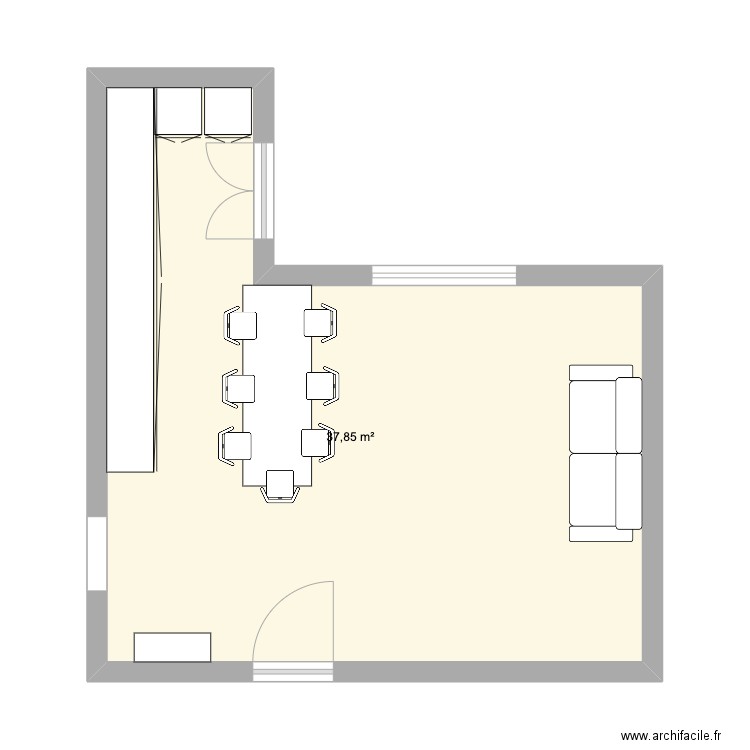 LE TAMPON. Plan de 1 pièce et 38 m2