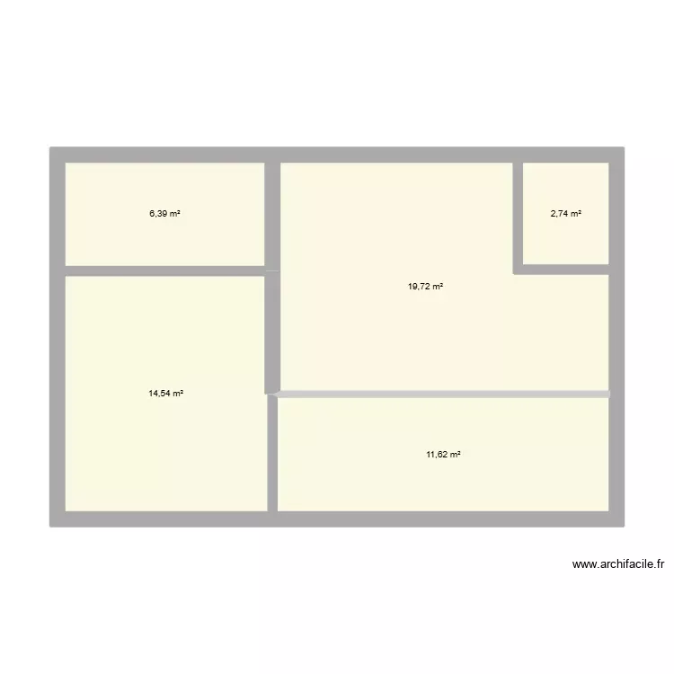 Maison 1. Plan de 5 Pièces et 55 m²