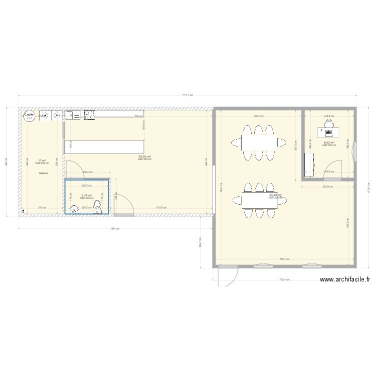 Salle doutre actuel demande n°2. Plan de 5 pièces et 104 m2