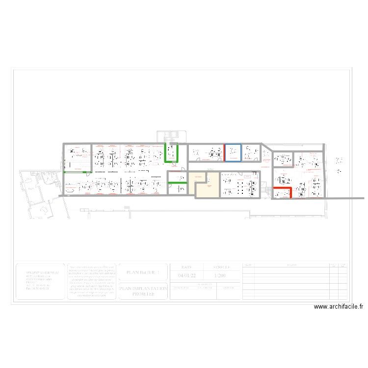 Bat B - R1 -v3. Plan de 10 pièces et 213 m2
