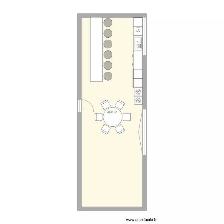 CUISINE. Plan de 1 Pièce et 50 m² CUISINE. Plan de 1 Pièce et 50 m²